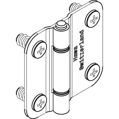 Hawa Multifold 30/W Mittelscharnier Scharnier für Falttüren Stahl vernickelt (1/2)