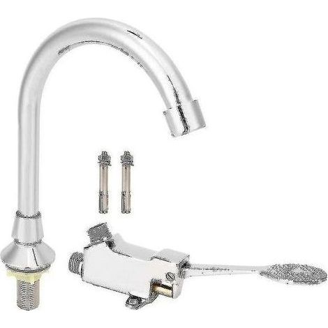 Foot Pedal Faucet Bathroom Sink Faucet Set Medical Laboratory Foot Pedal Sink Faucet Kit Accessories - Ssxjv (1/2)