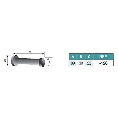 EVI Herrajes I-128 - Butoir de mur, finition inox mat stainless steel caoutchouc noir