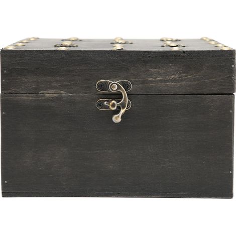 Coffre de Rangement Vintage Bois avec Charnière Métal, Boîte Décorative Trésor, Organiseur Bureau Maison (1/5)