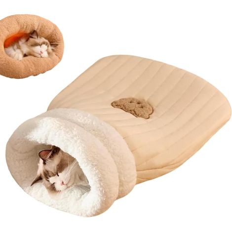 Sacos de dormir para gatos de interior, sacos de dormir para gatos, sacos de dormir cómodos para gatos en invierno, sacos de dormir cálidos para gatos, camas lavables suaves y esponjosas para gatos, m