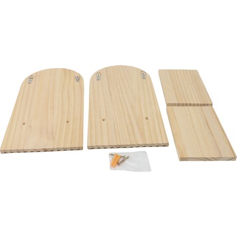 2 petites étagères murales bois massif 3D arche forme L – Plantes intérieur étagères flottantes déco salon chambre beige, décoration (1/2)
