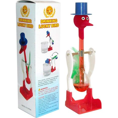 Verre à eau sans interruption, oiseau canard amusant buvant de l'eau, jouet de bureau (rouge) (1/5)
