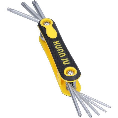 Clé à douille Torx pliante 8 en 1 SK-289 en acier vanadium chromé, set de clés pour réparation portable appareils auto (1/5)