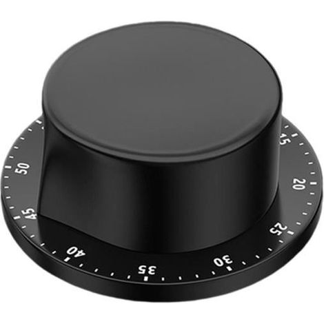 Minuterie de cuisine, minuterie de cuisson avec alarme support magnétique, corps en acier inoxydable minuterie de compte Le noir (1/4)