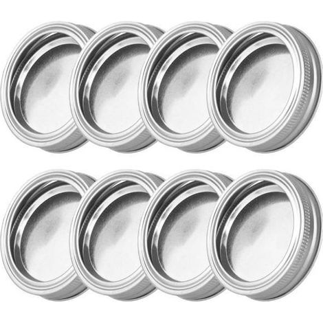 12 pièces de couvercles en acier inoxydable de remplacement - bouchons tournants à ouverture ordinaire de 70 mm - étanches, adaptés aux épices, bonbons, biscuits et confitures (1/5)