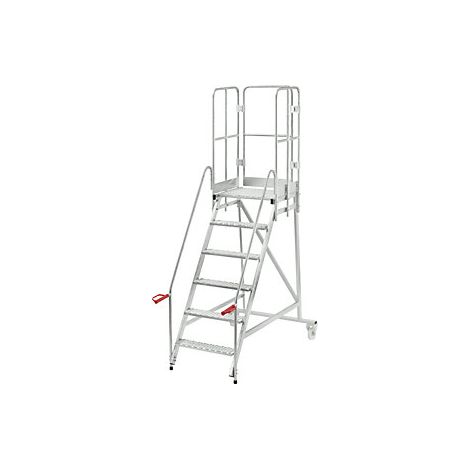 Escalera rodante con tarima  galvanizada al horno  6 peldaños
