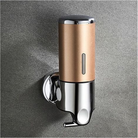 Hand Sanitizer Dispenser, Wall Mounted Manual Shampoo Dispenser for Hotel, Office, Home, Room, Bathrooms - Gold (1/4)