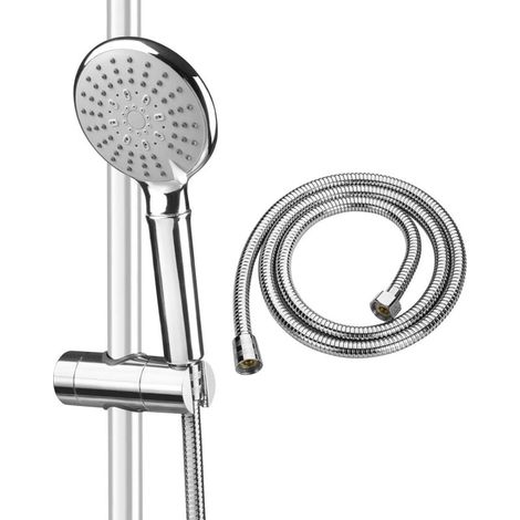 ZOLGINAH Kit de pommeau de douche avec tuyau et support de pommeau de douche, fixation universelle avec 5 modes de pulvérisation réglables pour barre coulissante réglable 18-25 mm