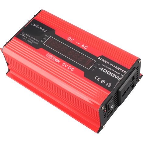 Onduleur Onde Modifiée 4000W Pic 300W Nominal 12V DC vers 220V AC Convertisseur Haute Fréquence Écran LED Chargeur Auto 2 Ports USB 1 Prise AC (1/5)