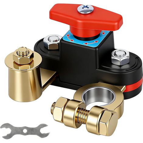 Coupe Circuit Batterie Voiture 12V-24V, Interrupteur Coupe-Batterie, Battery Disconnect Switch, pour Voiture, Moto, Camion, Camping Car, Bateau, Tracteur