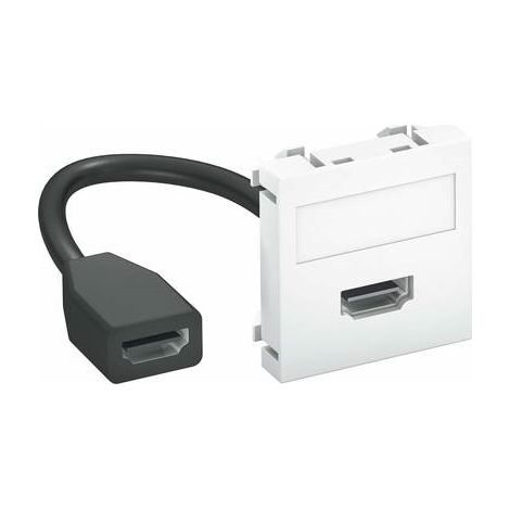 OBO Bettermann Supporto multimediale HDMI con cavo, femmina-femmina 45x45mm policarbonato bianco puro RAL 9010, 6104826