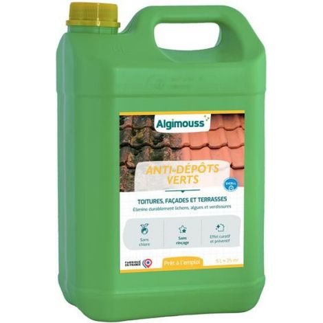 Anti-dépôts verts - Toitures, façades et terrasses - Bidon de 5L - 001105 Algimouss (1/2)