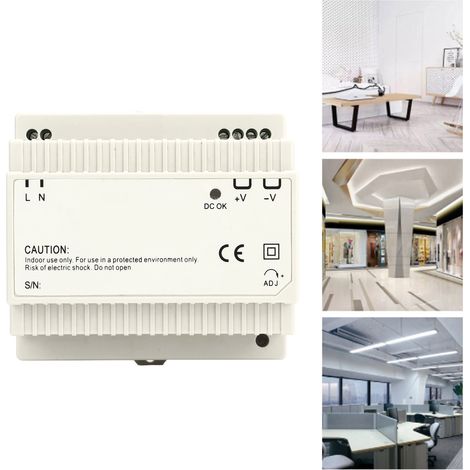 Alimentation à découpage sur rail DIN 100 W, convertisseur AC-DC 100-240 V CA vers 24 V (1/5)