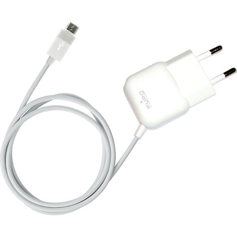 PURO Mini-Reiseladegerät – Tragbares Wandladegerät mit Micro-USB-Kabel (weiß)