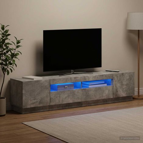 vidaXL LED TV Cabinet HOORN 3 pcs Concrete Grey Engineered Wood (1/5)