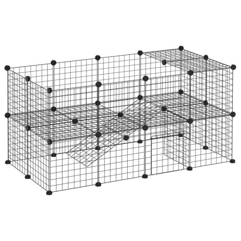 DIY Metal Wire Pet Playpen for Rabbits and Small Animals-36 Panel Indoor Outdoor Enclosure in Black (1/5)