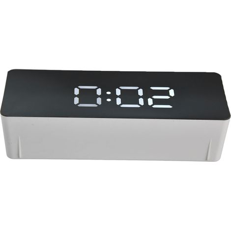 Multifunktionale LED-Uhr mit USB-Anschluss, 3 Beleuchtungsmodi, Schlummerfunktion, Celsius-/Fahrenheit-Anzeige, Digitalwecker, Weiß (1/5)