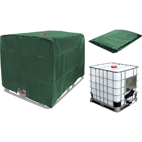 Housse de citerne IBC 1000L verte, protection UV, tissu Oxford 210D, étanche (1/5)