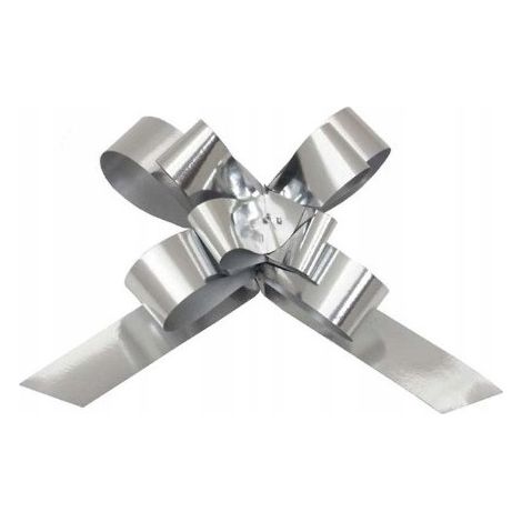 Fiocco in nastro da 3 cm, 10 pezzi, in metallo argentato. (1/5)