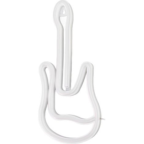 Farbenfrohes, mit USB-Batterie betriebenes, vorgebohrtes LED-Wandschild in Gitarrenform, ideal für Bars. (1/5)
