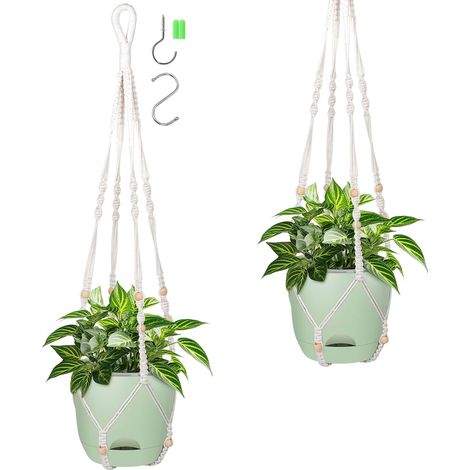 2 PCS 18cm Pot Suspendu Plante Exterieur (1/5)