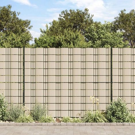 Paravent de jardin, 4 panneaux, PVC, 35 x 0,19 m, crème