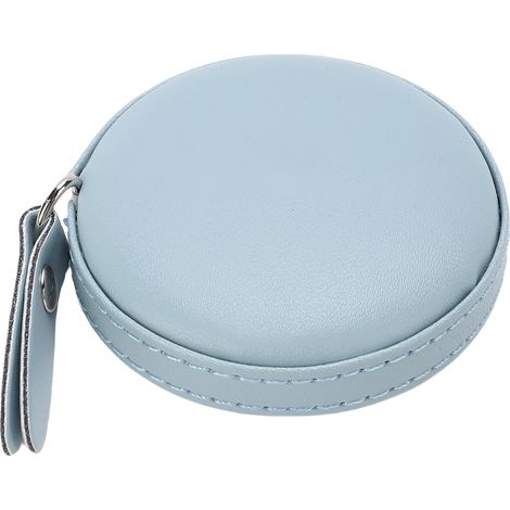 Ortviai [Mètre ruban de couture] PU Leather Mètre ruban portable avec double graduation 59 Inch /150cm flexible pour couture et mesures corporelles - Bleu (1/5)