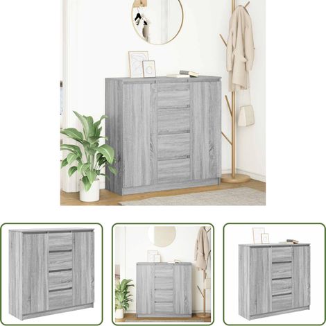 Schrank - Sideboard mit Schubladen Grau Sonoma 100,5x35x98,5 cm (1/5)