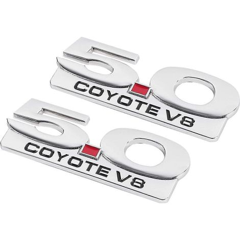 2x 5.0 Coyote V8 Emblème pour 11-14 F150 F250 Chrome Side Body Fender Emblems Decal Sticker Badge Nam