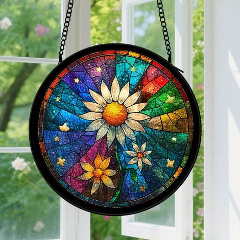 Capteur de soleil en vitrail - décoration spirituelle 15cm (1/4)