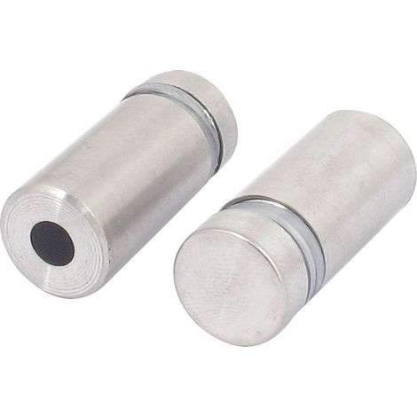 Broche en verre sans cadre acier inoxydable 12 mm x 25 mm, 2 pièces