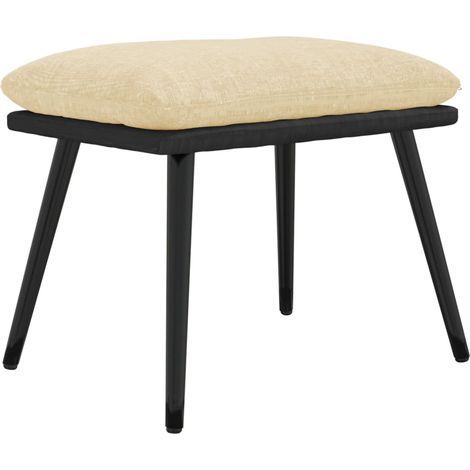 Fußhocker Creme 45x29,5x35 cm Stoff und Kunstleder vidaXL (1/5)