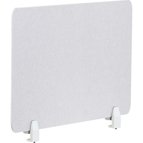 Panel separador acústico escritorio PET tapizado en tela 80 x 50 cm blanco crema Split