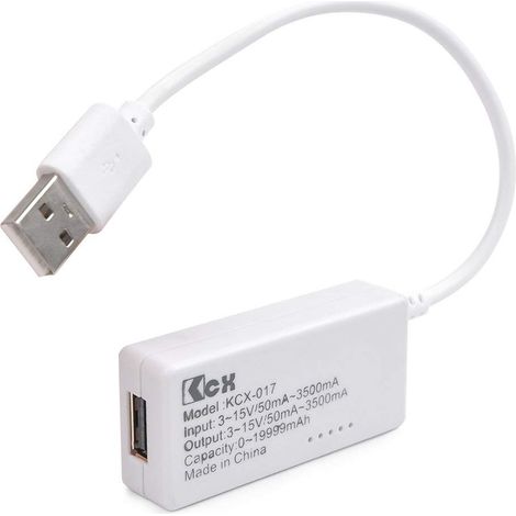 Display digitale LCD retroilluminato LCD con coda bianca, amperometro USB, voltmetro, tabella di rilevamento della capacità di carica, rilevatore (1/4)