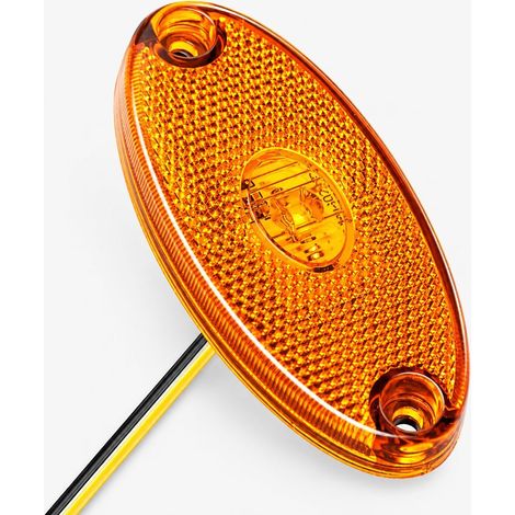 12V LED Feu de Position Latéral Ambre pour Remorque, Camion, Camping-Car, Utilitaire,Feu de Gabarit à LED avec Bornes à Fourche, Visibilité Nuit, Étanche, Résistant, Facile à Installer (1/5)