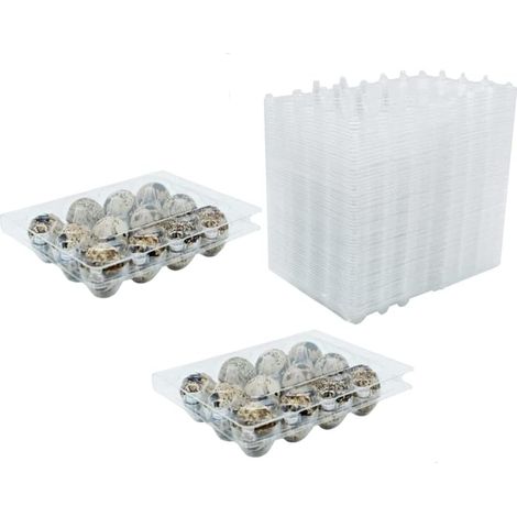 - Cajas de cartón para huevos de codorniz (50 unidades), transparentes, de PVC, reutilizables, con tapa para el refrigerador