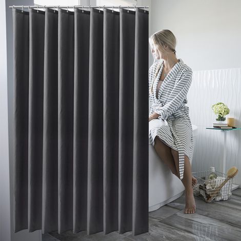 Wasserdichter, schimmelresistenter, verdunkelnder Duschvorhang mit Haken (1), strapazierfähig und wasserabweisend für das Badezimmer (1/5)