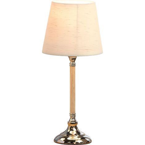 Lampe de table Ethan argentée et Beige 40 cm (1/4)
