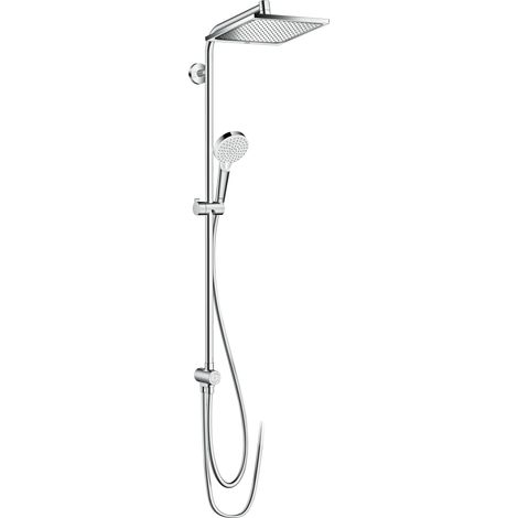 Hansgrohe – Douche de tête Crometta 240 – Showerpipe pour rénovation – Débit 9 l/min – Angle réglable – Montage mural – Flexible Isiflex 0,80 m