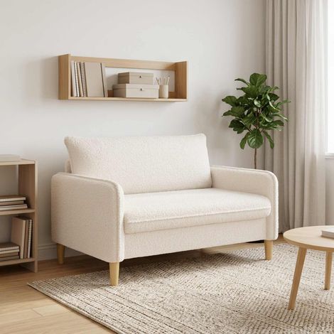 vidaXL Poltrona XXL Crema Bouclé (1/5)