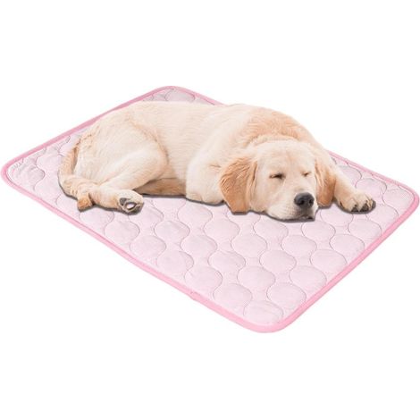 Alfombrilla refrescante para mascotas, alfombrilla de verano para perros y gatos (para interior y exterior), colchoneta para dormir (rosa, 70 × 55 cm) (1/5)