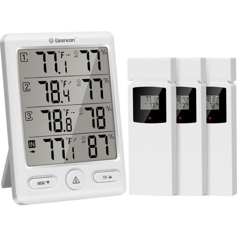jauge de température avec portée – hygromètre électronique – Thermomètre intérieur plein air sans fi (1/5)