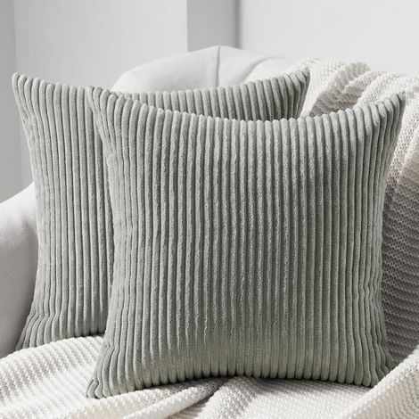 KLVGTIFS PUHousse de Coussin - FUIENKO - Lot de 2 - 40x40cm - Polyester - Gris (1/4)