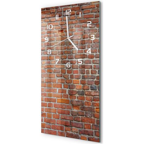 Horloge Murale Rectangulaire Verticale Originale et Élégante en Verre Mur de briques 30x60 cm (1/5)