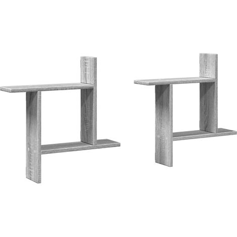Maison Exclusive - Wandregale 2 Stk. Grau Sonoma 50x12x50 cm Holz