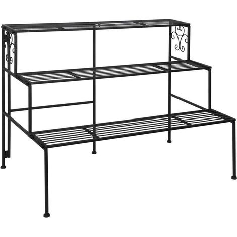 Etagère pliante à 3 niveaux - L 51,5 x l 78,9 x H 65,3 cm - Noir - Livraison gratuite (1/5)