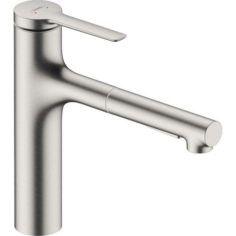 Hansgrohe Zesis M33 - Miscelatore da lavello con doccetta estraibile, simil inox 74822800 (1/5)