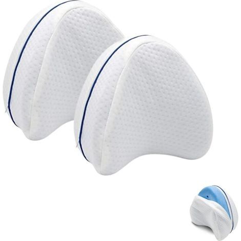 2x Orthopädisches Beinkissen. Ergonomisches Beinkissen. Kniekissen für Seitenschläfer mit Memory Foam zur Linderung von Rücken-, Hüft-, Ischias- und Gelenkschmerzen. (1/4)