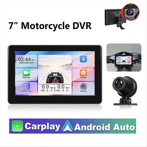 Caméra embarquée 7 pouces avec écran DVR sans fil, compatible Android Auto et système multimédia intégré. Caméra avant et arrière avec système de navigation intégré. (1/5)